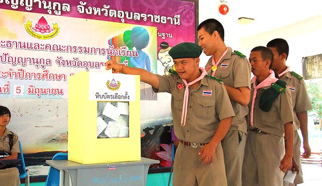 ภาพกิจกรรมเลือกตั้ง ประธานนักเรียน ประจำปีการศึกษา 2557